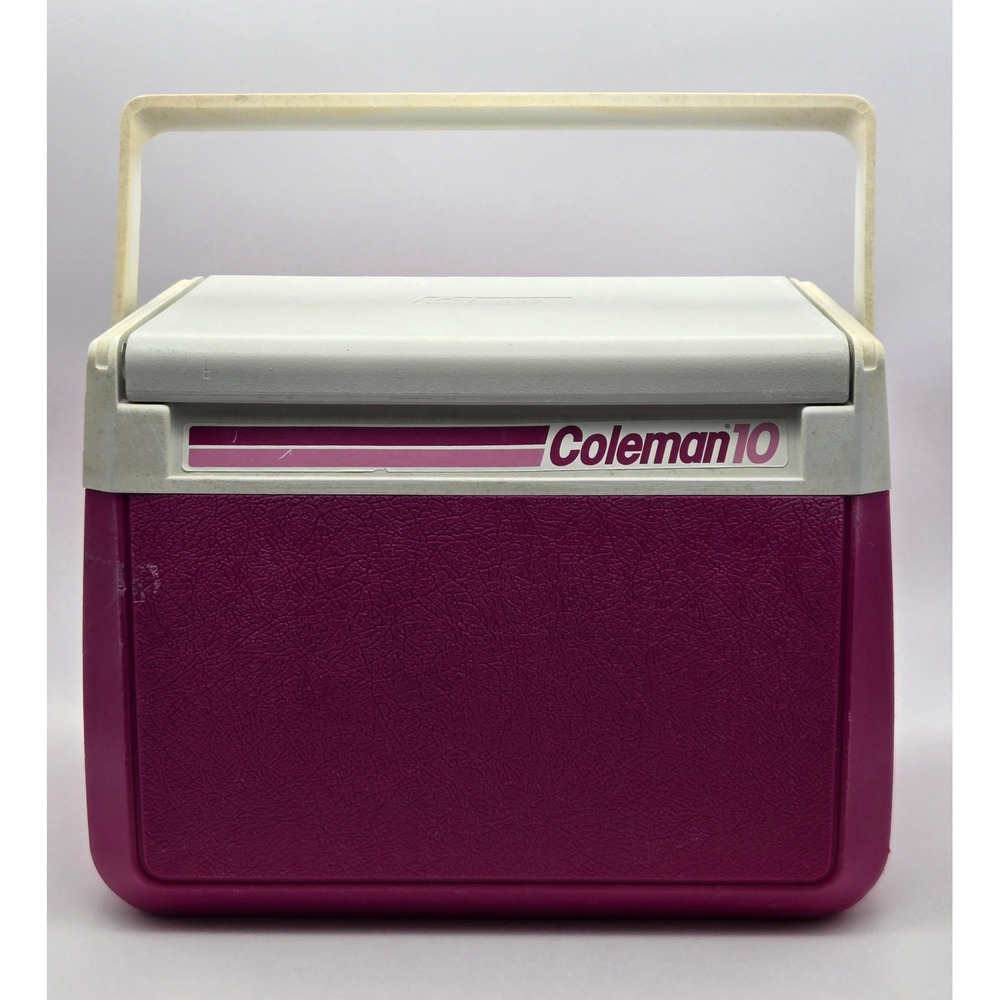 Coleman 10 Cooler Flip Lid Vintage Magenta Pink Personal Model 5210